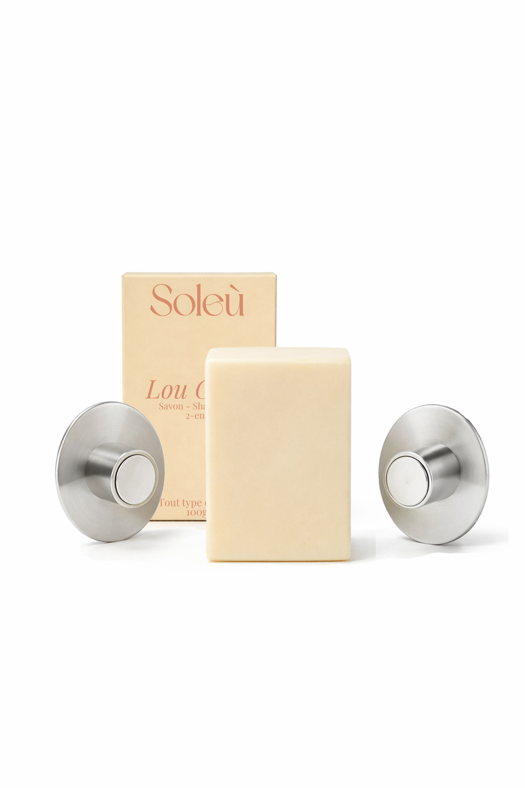014 - Le duo essentiel – 1 savon solide + 2 porte-savons magnétiques